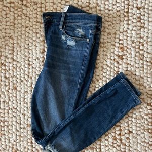 Frame Le High Waist Distressed Skinny Jeans - Size 27 / Saxon